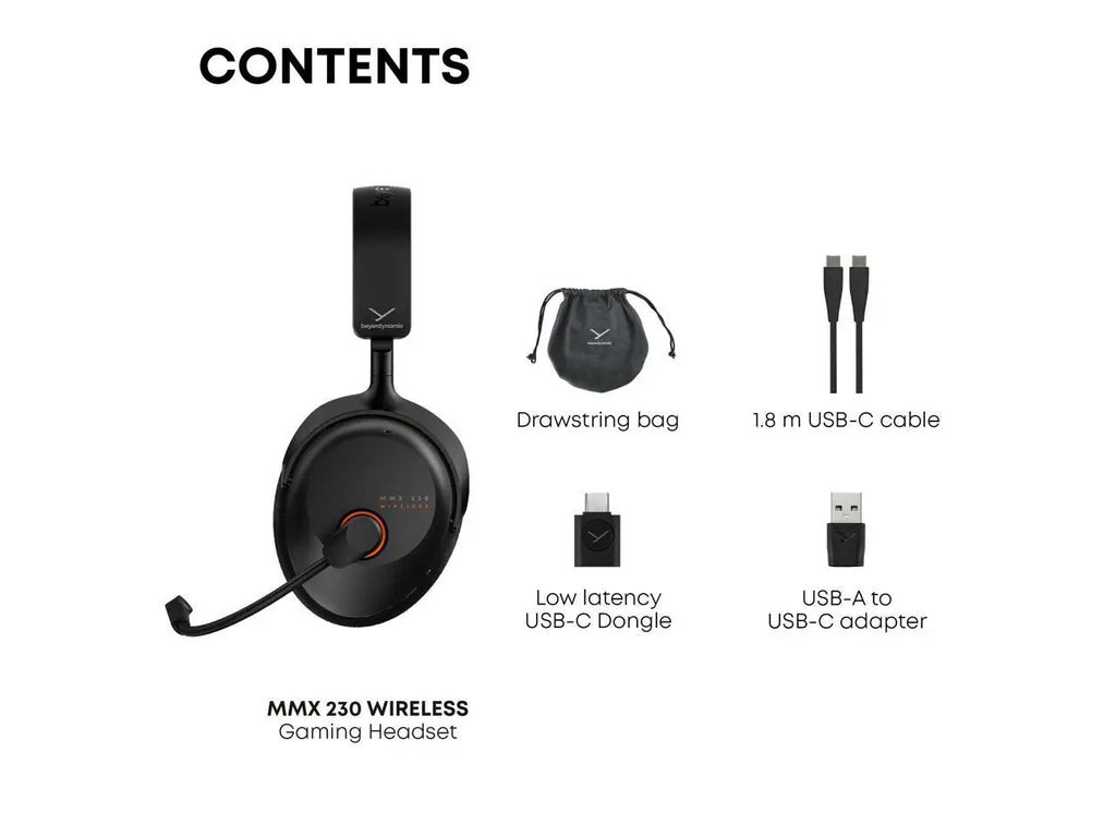 Beyerdynamic MMX 230 Wireless Gaming Headset in Black with Active Noise Cancellation, Low-latency dongle, 60-hour battery life with replaceable battery