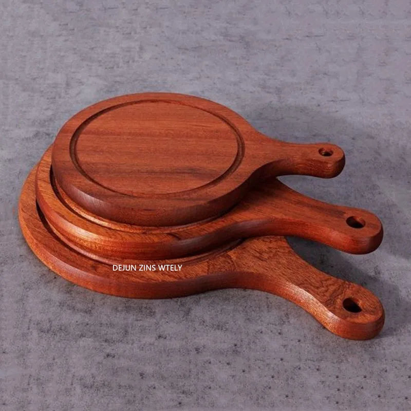 High-quality Solid Wood Trays Home Sandalwood Pizza Plates Japanese Sushi Trays Wooden Fruit and Steak Plates Kitchen Tableware