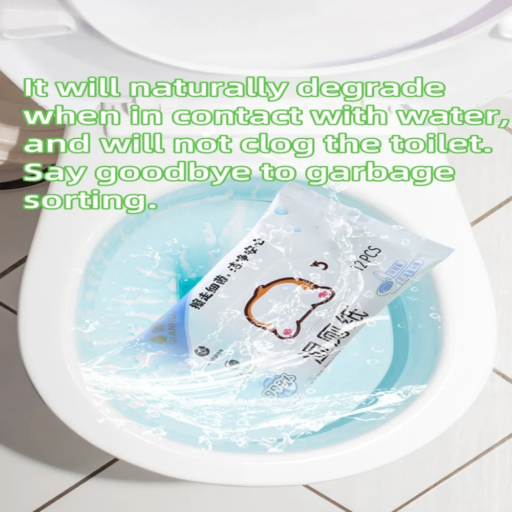 80 Pieces/Pack, Wet Toilet Paper, for Men and Women to Clean Their Private Parts, Wipe Their Buttocks, Antibacterial Toilet Wet