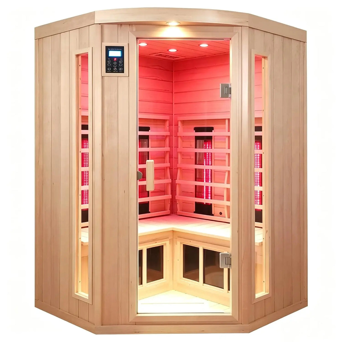 Ceramic Infrared Sauna 2-3 Person Home Hemlock Wood, Custom