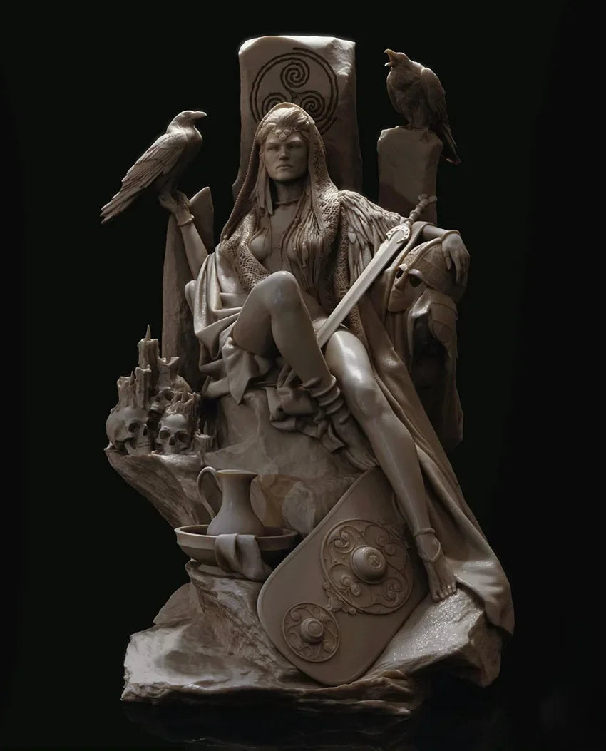1/24 Scale Resin Figure model kits The Morrigan, Goddess or War Fantasy Miniature Hobby Toys Unassembled and unpainted statue
