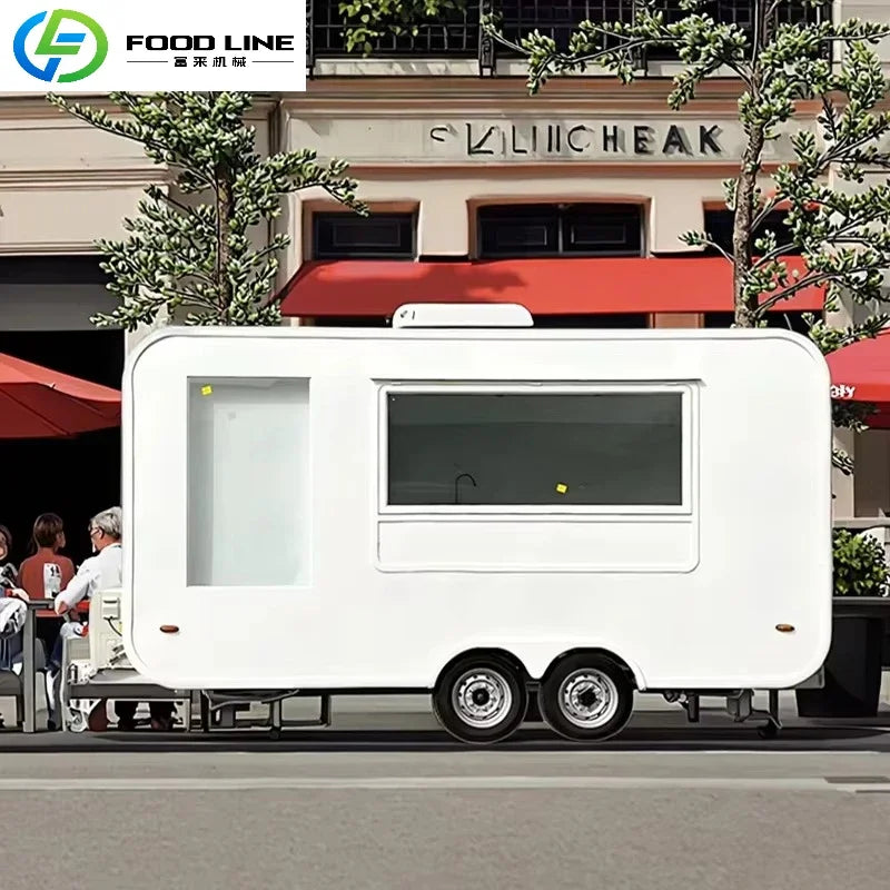 Food Truck Street Trailer Compact Portable Food Trailer for Festivals and Beachfronts with Refrigeration Flexible Layout