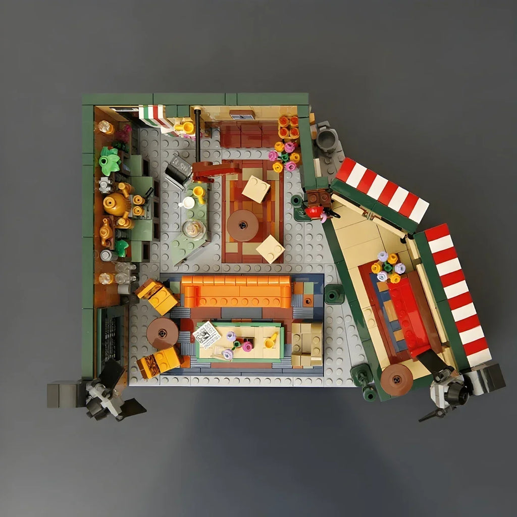 Friends House Family Classic City Central Apartment Building Block Cafe Room MOC-Streetview Model Toy Gift