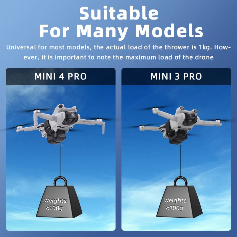 نظام إسقاط BRDRC للطائرات بدون طيار DJI Mini 4K/Mini 4 Pro/Air 3/Mini 3 Pro/Mavic 3/Mavic Pro، قاذف للصيد والإنقاذ وإرسال الهدايا