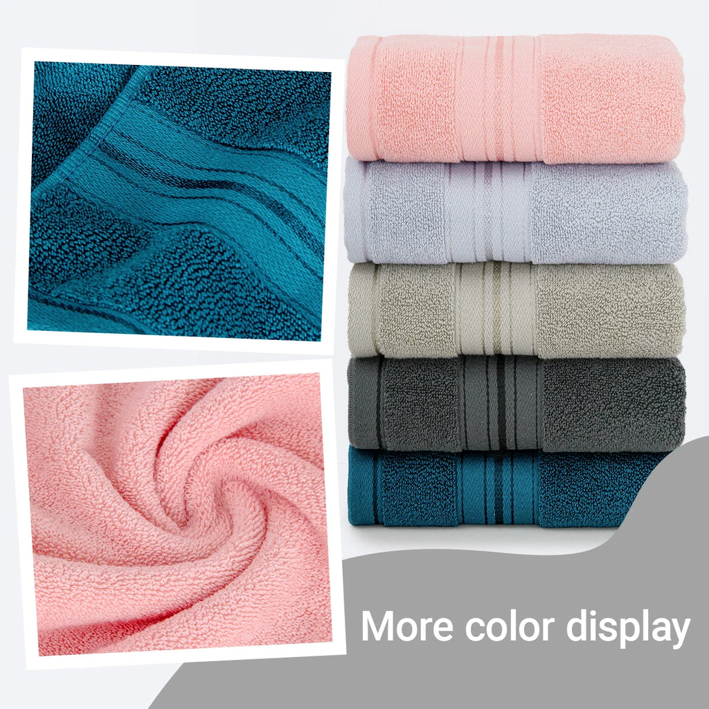 4-Piece Luxury Pure Cotton Bath Towel Set, 1 Bath Towel + 1 Face Towel + 2 Washcloths, Soft and Comfortable, Highly Absorbent, 100% Cotton Towels, Bathroom Decoration Accessories, Daily Use Towels