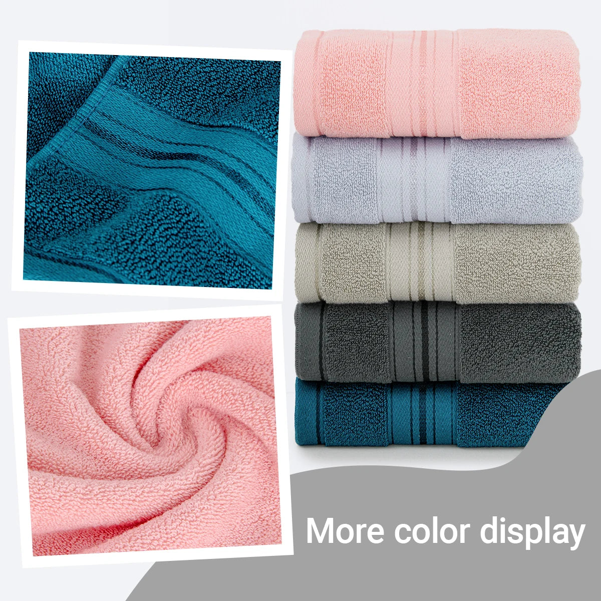 4-Piece Luxury Pure Cotton Bath Towel Set, 1 Bath Towel + 1 Face Towel + 2 Washcloths, Soft and Comfortable, Highly Absorbent, 100% Cotton Towels, Bathroom Decoration Accessories, Daily Use Towels