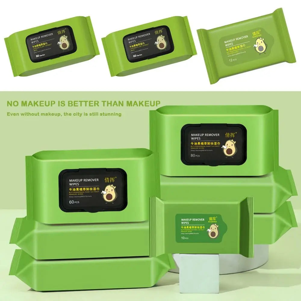 12/60/80PCS Soft Makeup Removal Wipes Cotton Face Cleaner Facial Cleansing Wet Wipes Tool Makeup Accessories