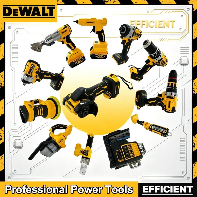 DEWALT 18V Cordless Power Tools Combo Angle Grinder Impact Wrench Drill Sander Inflator Hot Air Gun Laser Level Work Light Bare