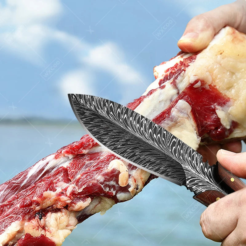 WXCOO Stainless Steel Kitchen Knives Household Cooking Chef Bone Chopping Cutter Hand Forged Fruit Utility Knife Bottle Opener