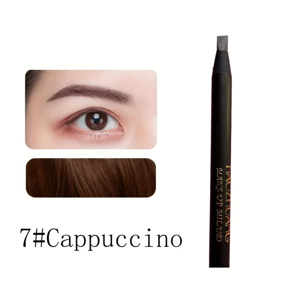 HAOZHUANG Pull Eyebrow Pencil Black Makeup High Quality Wild Line Eyebrow Pencil Hard Core Flat Head Pen White Waterproof