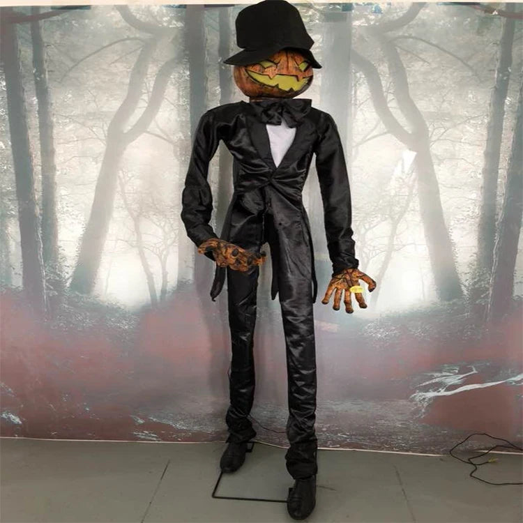 for Halloween 12ft Giant Life Size Skeleton Scarecrow Moving Body Animated Decoration Animatronics