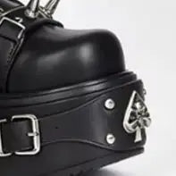 Black Mid Calf Platform Boots Women Multi Metal Buckle Spike Rivet Gothic Punk Lace Up Zipper Wedge High Heel Streetwear Booties