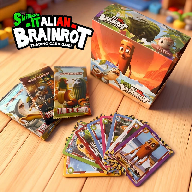 Italian Brainrot Trading Cards Collection Cards Tung Sahur Tralalero Tralala Game Card Battle Carte Toys For Fans Children Gift