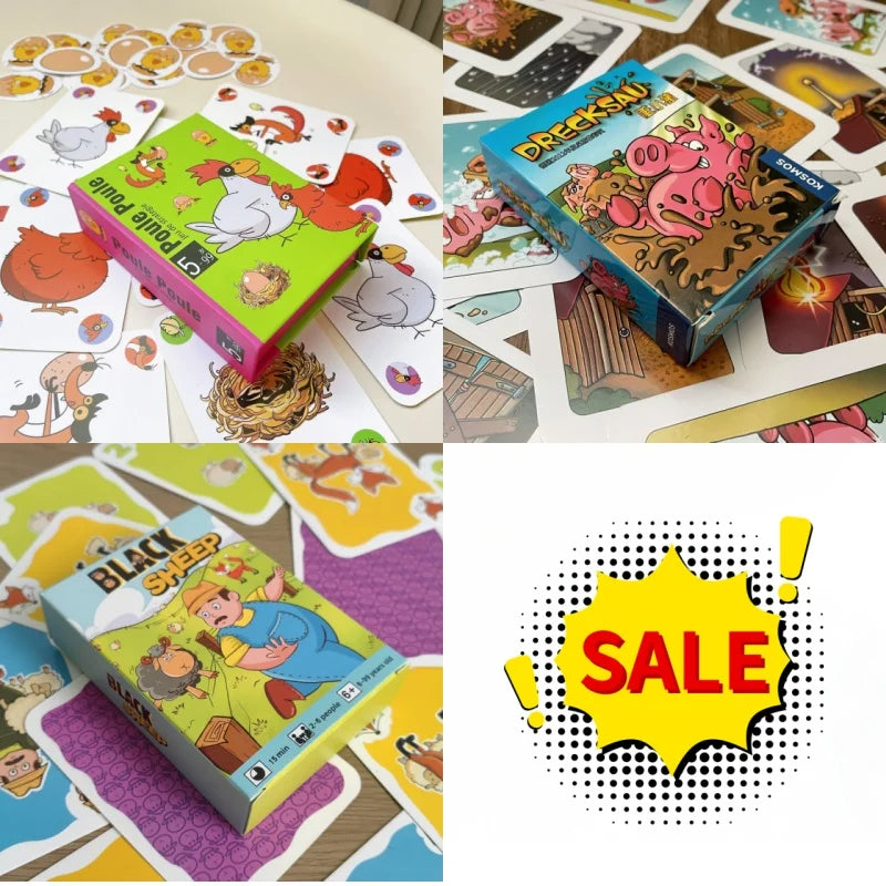 3 types Hot board games Chicken Chiu Chiu Board Game Drecksau Black Sheep Piou Piou Party Game Cards Intellectual Toy Kid Gift