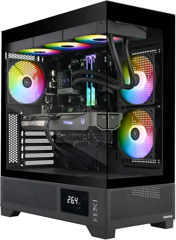 MEK AI-Enhanced Gaming PC Desktop Computer -  GeForce RTX 5070 12GB, Ryzen 5 7600X up to 5.3 GHz, 32GB RGB DDR5,