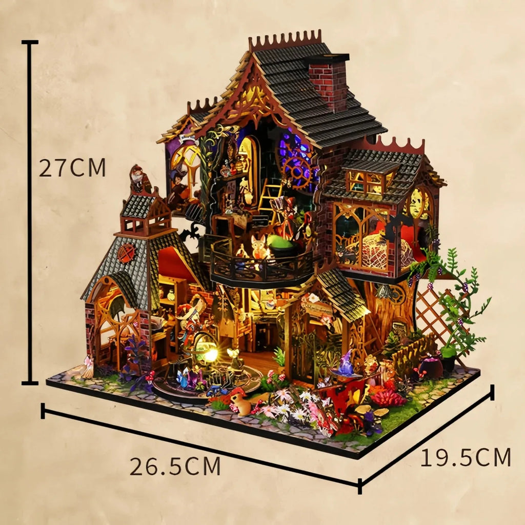 DIY Wooden Dollhouse Kit with Miniature Furniture Handmade Home Model Assembly Toy for Birthday Gifts