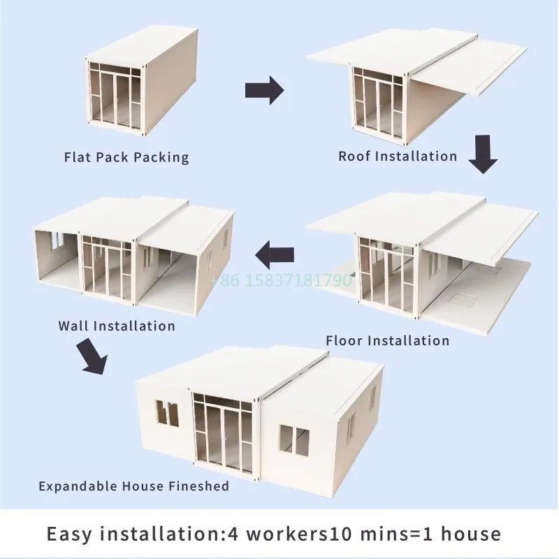 20Ft Container House Luxury Comfort Villa Prefabricated House Prefab Home Movable Modular Prefab Home Detachable Container House
