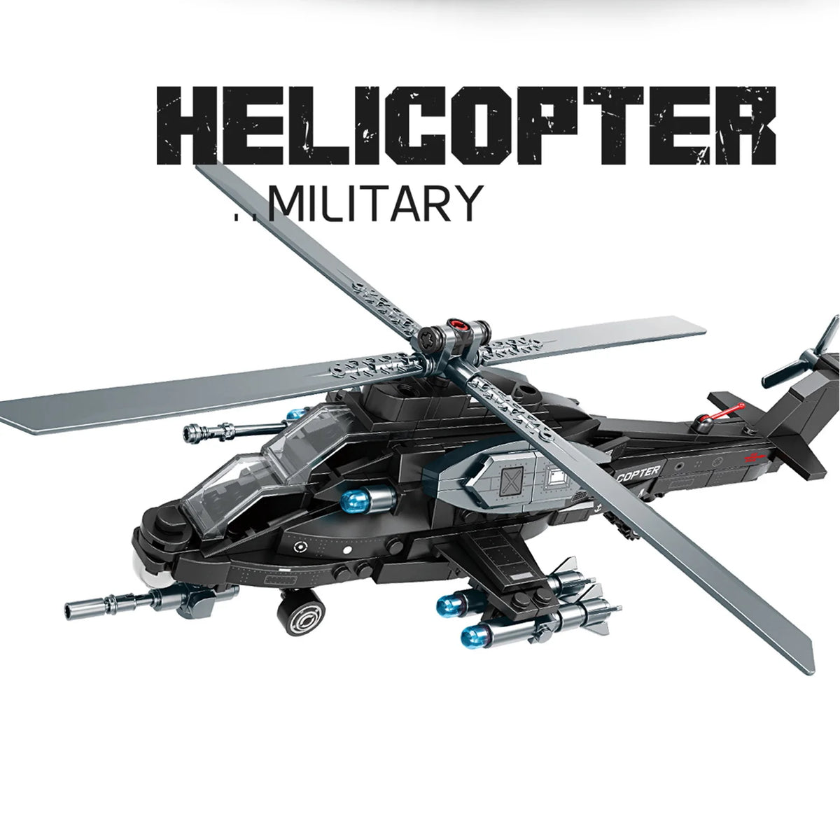 Building Blocks Set, Helicopter & Armored Vehicle Model Kit, DIY Vehicle Construction Toy, Helicopter Toy, Car Toy