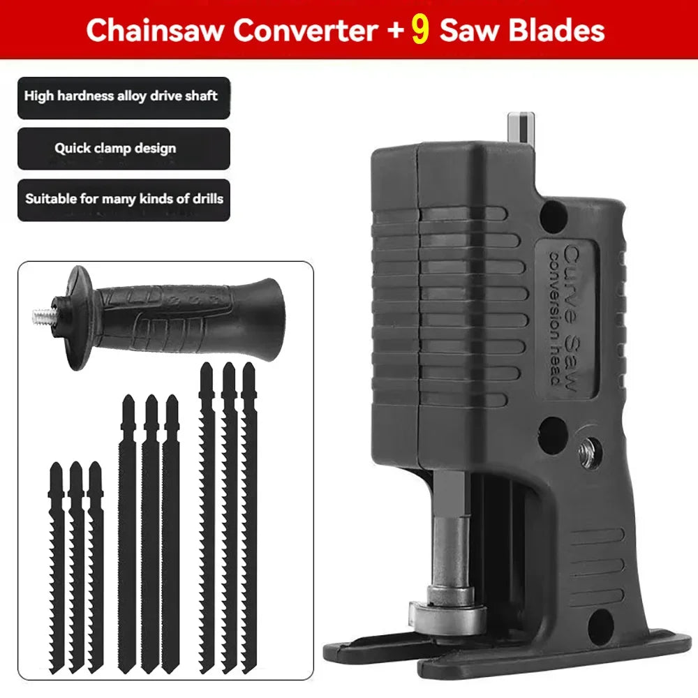 Portable Reciprocating Saw Adapter Electric Drill Modified Electric JigSaw Curve Saw Power Tool for Wood PVC Steel Pipe Cutting