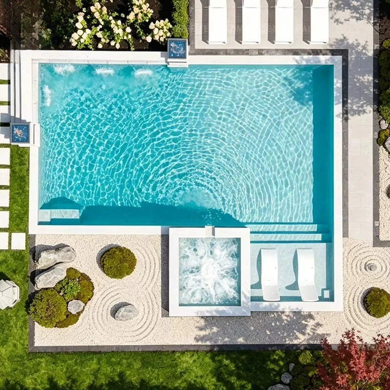 Customized Family House Prefab Modular Pools Overflower Large Big Outdoor Fiberglass Inground Swimming Pool