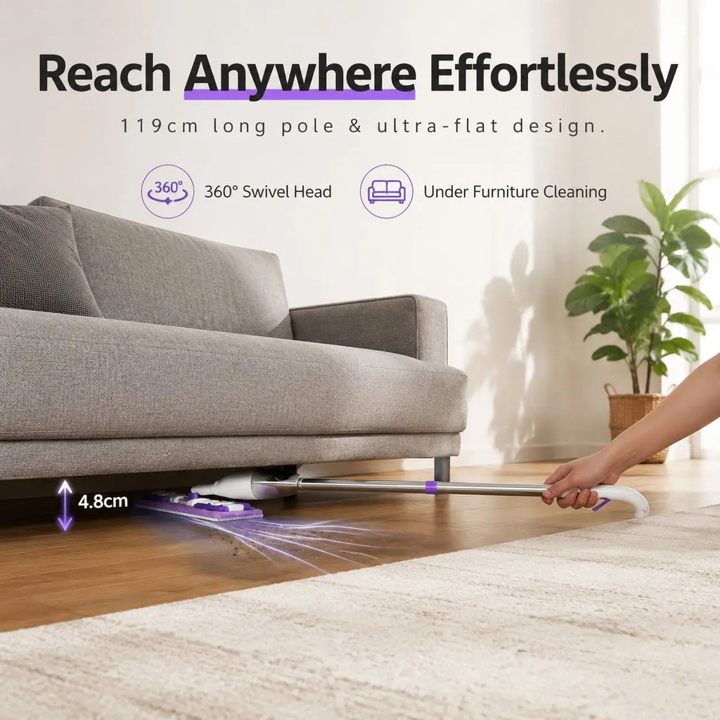 2 in 1 Spray Mop with 5 Microfiber Pads Wet & Dry Use Mop No Hand Washing Clip-Type Household Cleaning Tools for Floor Cleaning
