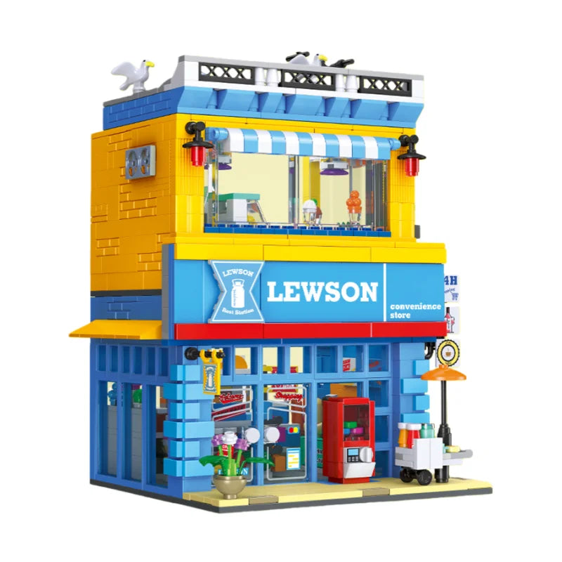 89118 Street Scene Series Educational Toys, Snack Shop Model Assembly DIY Building Blocks Toys, Children's Holiday Gifts