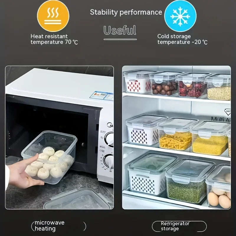 4/6pcs/Set Leak-Proof Food Storage Containers-Airtight, Stackable Meal Prep Boxes-Suitable for Fruits, Vegetables, Meat & Grains