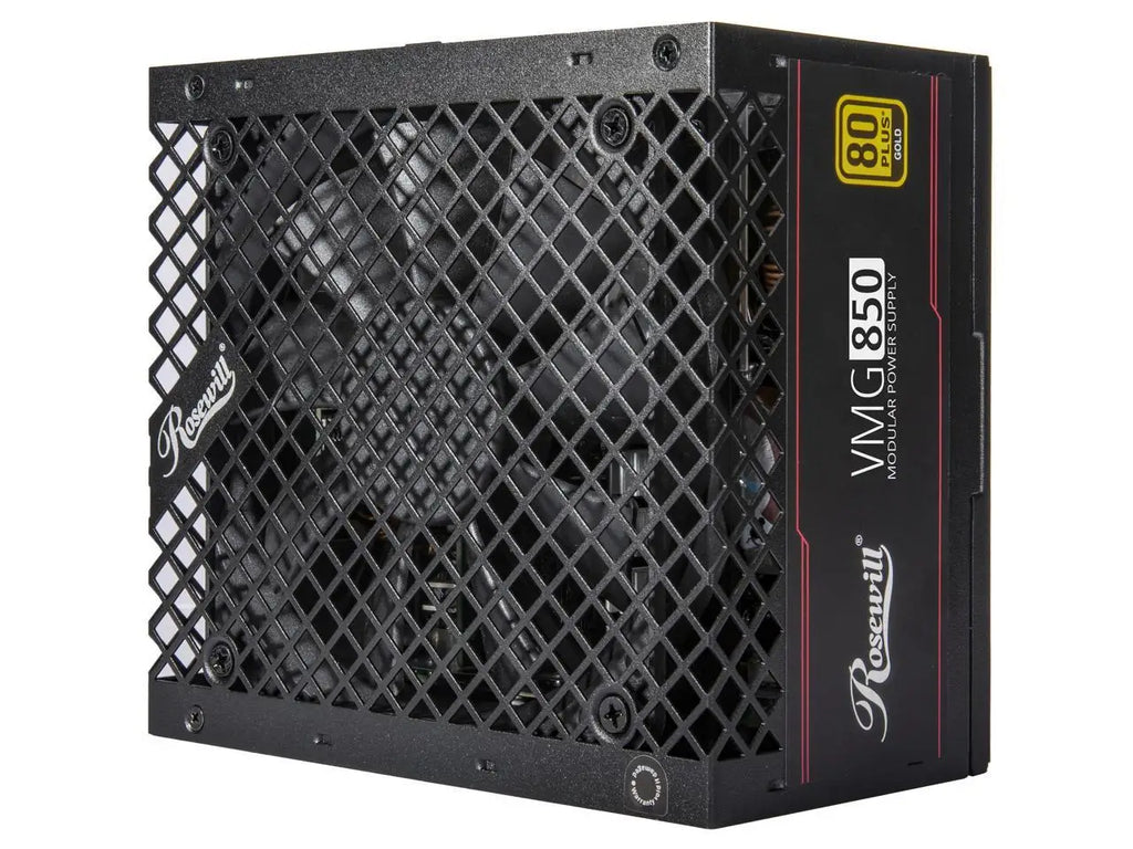 Rosewill VMG 850W 80+ Gold, ATX 3.0 & 3.1 Compatible, Full Modular Low-Noise Power Supply, PCIe 5.1 12V-2x6 Connector, 100% Japanese Electrolytic Capacitor, 120mm FDB Silent Fan - VMG850
