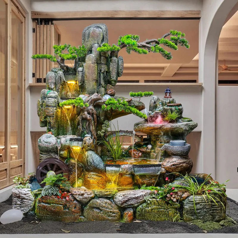 Large Scale Creative Waterfall Decoration Friends Rural Home Decor Indoor Ornaments