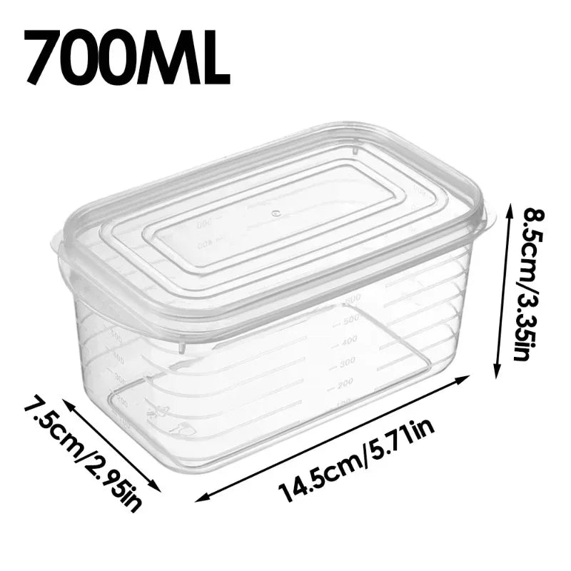 12/1PCS Refrigerator Storage Boxes Kitchen Food Fresh Organizer with Lid Clear Cold Storage Crisper Fruit Spice Food Container