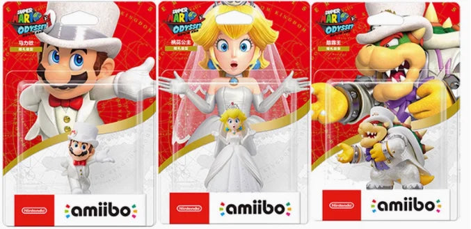 Nintendo Amiibo Figure Wedding Outfit - Peach /Bowser/Mario - Super Mario Odyssey-for Switch Game Console Game Interaction Model