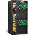 [2026 NEW] 6.5 Cub Large Home Safe Fireproof Waterproof, Fingerprint Drop Safe for Business with Metal Deposit Storage Box
