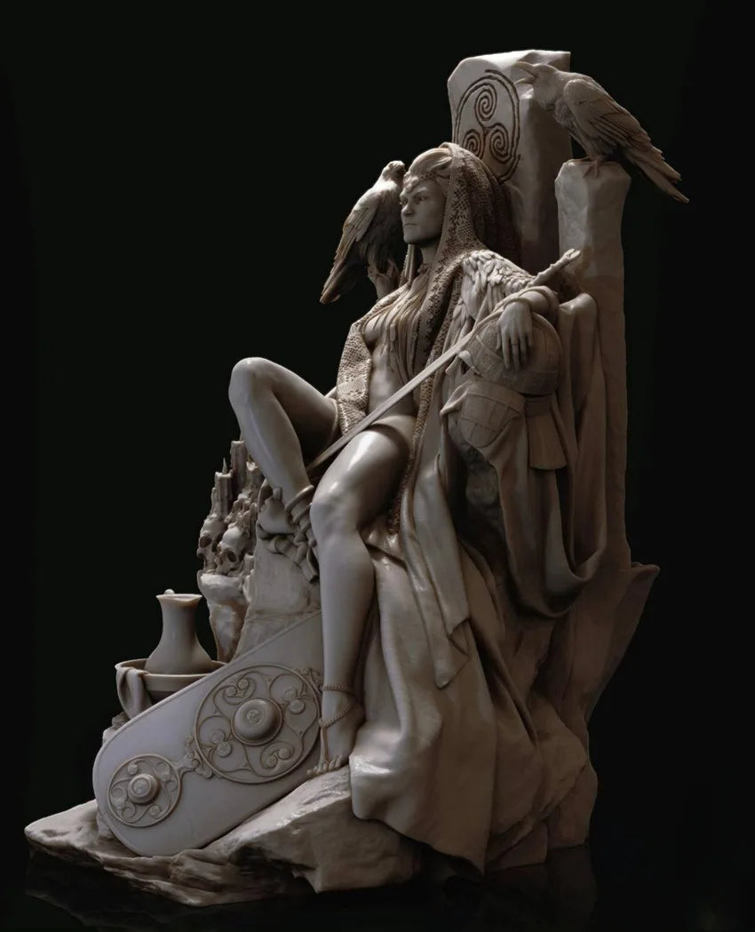 1/24 Scale Resin Figure model kits The Morrigan, Goddess or War Fantasy Miniature Hobby Toys Unassembled and unpainted statue