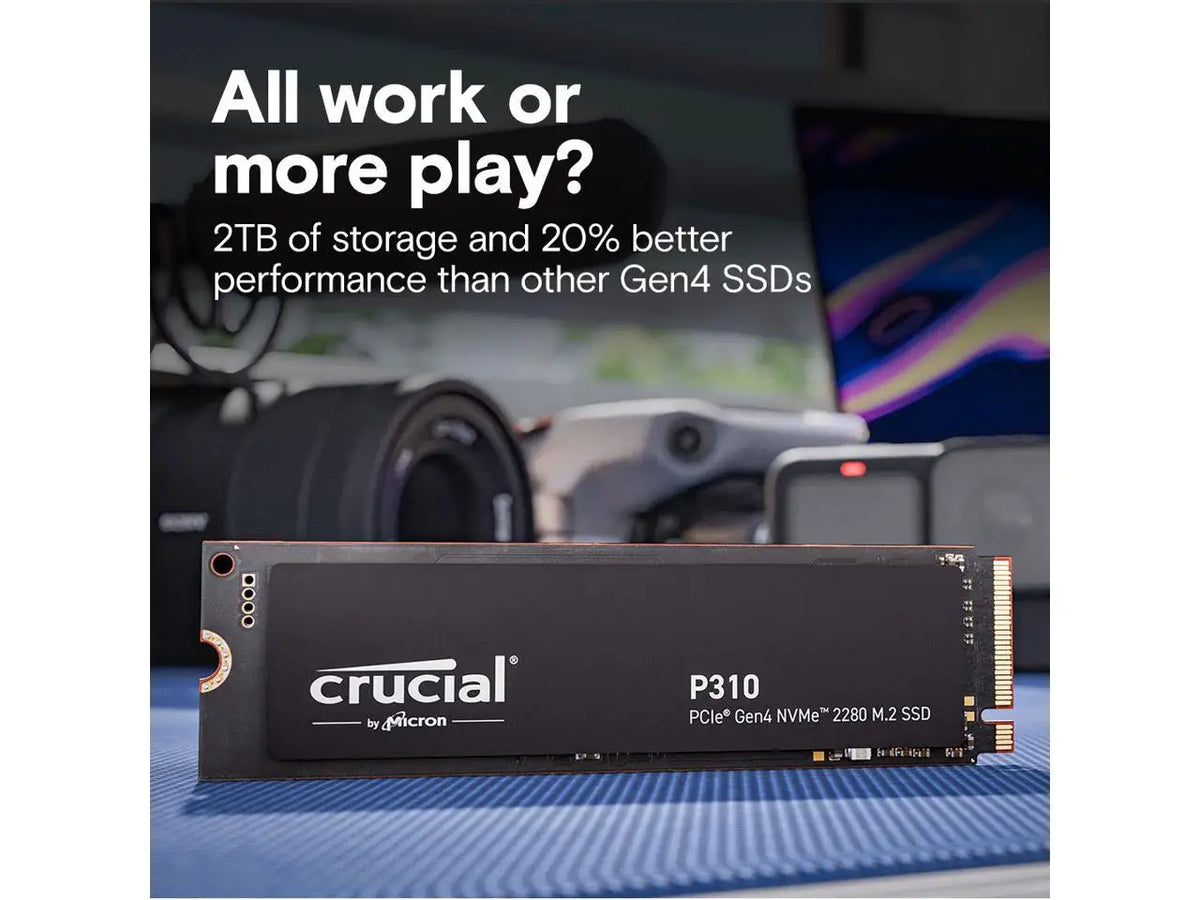 Crucial P310 2TB 2280 PCIe Gen4 3D NAND NVMe M.2 SSD - Up to 7,100 MB/s - Shift up to Gen4, with Acronis Offer, Internal Solid State Drive (PC)