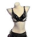 Y2K Halter Camisole TOPS Grunge Skull Studded Rivet E-Girls Kawaii Gothic Punk Rock Harajuku Goth Street Wear Emo Trendy