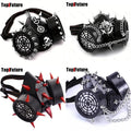 Locomotive Subculture Y2K Girls Mask Punk PU Leather Chain Mask Men's and Women's Fashion Decoration Visor Personality Face Mask