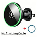 Car Magnetic Phone Holder 15W Magnetic Wireless Charger Phone Mount  LED Lights Magsafe Charger for iPhone Samsung Xiaomi