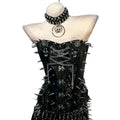 Women's Y2K Emo Gothic Spiked Corset Top Punk Cybergoth Grunge Festival Tank Top with Spikes Rave Clothing for Teens And Plus Si