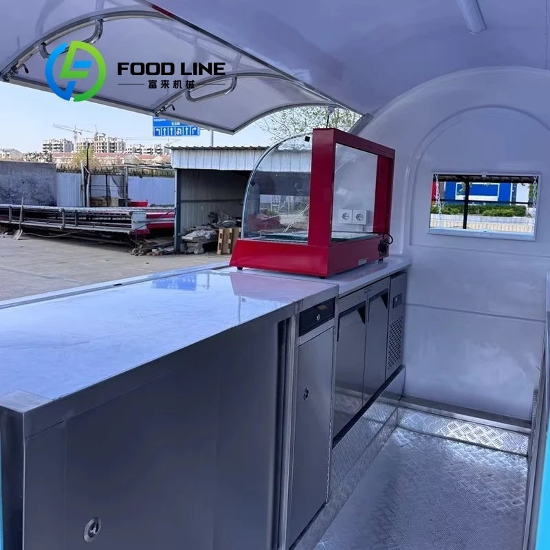 Customized Fully Equipped Mobile Food Trailer Mobile Kitchen Fast Food Cart Street Dining Restaurant Kiosk