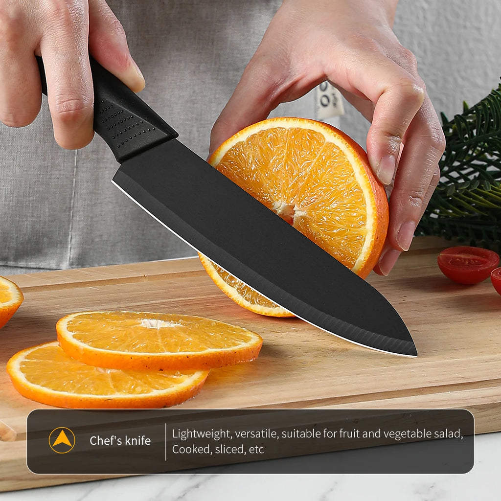 3/5pcs Kitchen knife set, high-grade black steel knife set Gift knife Stainless steel kitchen utensils household knives