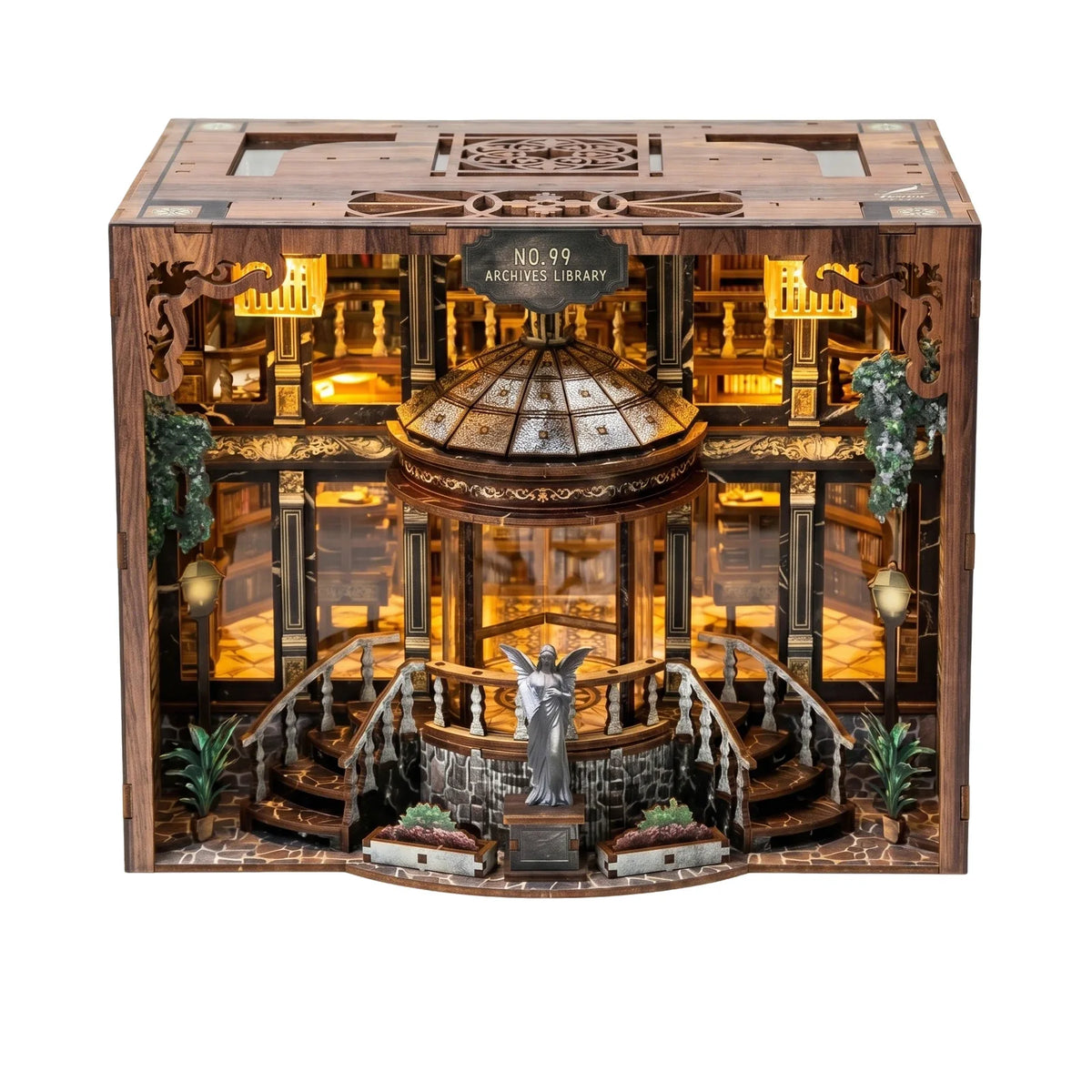 NEW DIY Book Nook Wooden Miniature Model Kits No.99 Archive Library Bookend 3D Puzzle for Friends Birthday Gifts