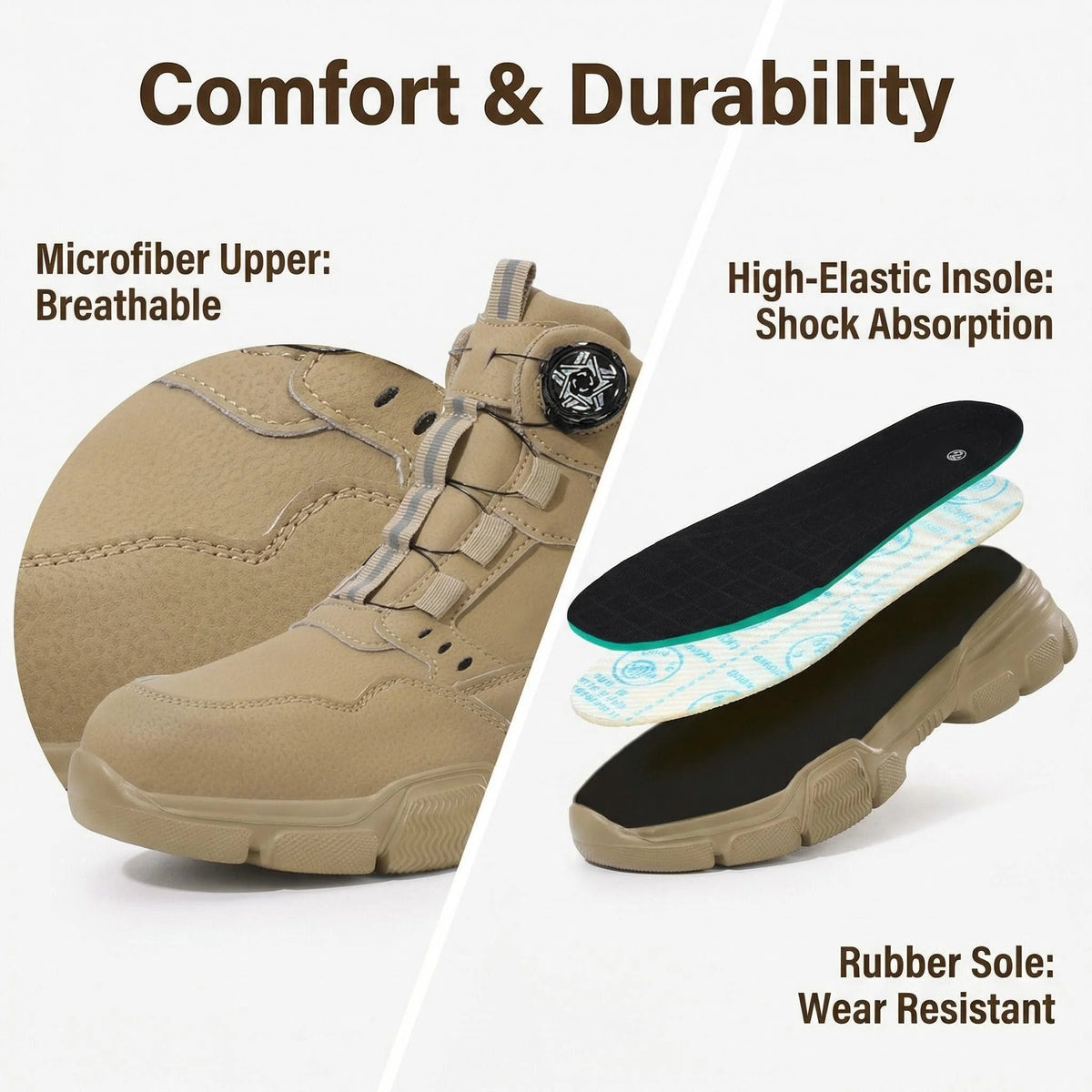 Halloween Men's Steel Toe Work Boots Water-Resistant Anti-Impact Puncture-Proof Tactical Hiking Boots for Industrial Outdoor Use