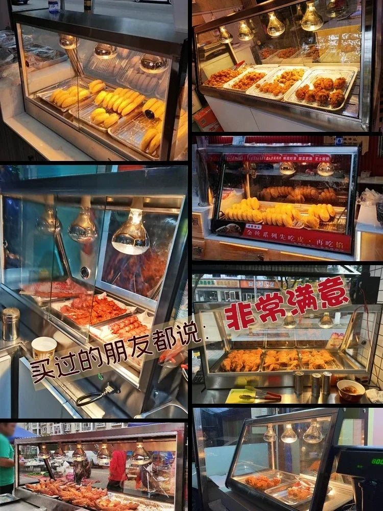 Heated Display Cabinet Commercial Heating Constant Temperature Egg Tart Fried Chicken Bread Desktop Incubator Display Cabinet
