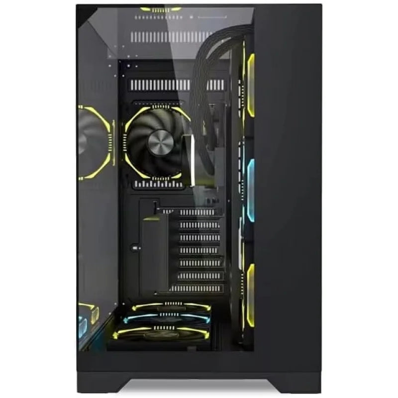 HALL GAMING O11 Vision Compact Stainless Steel ATX Mid Tower PC with Contact Back Support - O11VPX Black Case PC