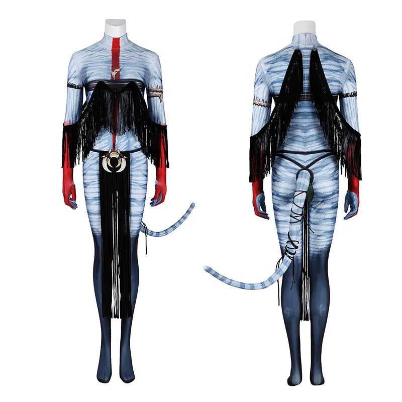 Avatar of Fire Ash Cosplay Varang Costume for Women Jumpsuit Headgear Tails Roleplay Outfits Halloween Carnival Disguise Suit