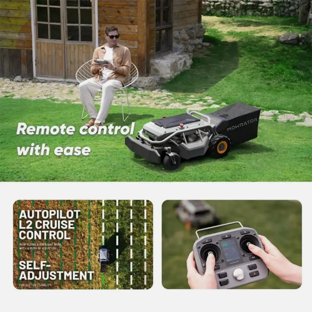 Customized Remote-Control Robotic Lawn Mower with Sensor Slope Control S1 2WD 21'' Battery Suitable for Farm Lawns