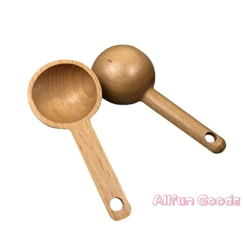 [TG835]1Pcs 7.5 To 45ML Portable Beech Walnut Wooden Measuring Spoon Multipurpose Coffee Tea Sugar Kitchen Gadget