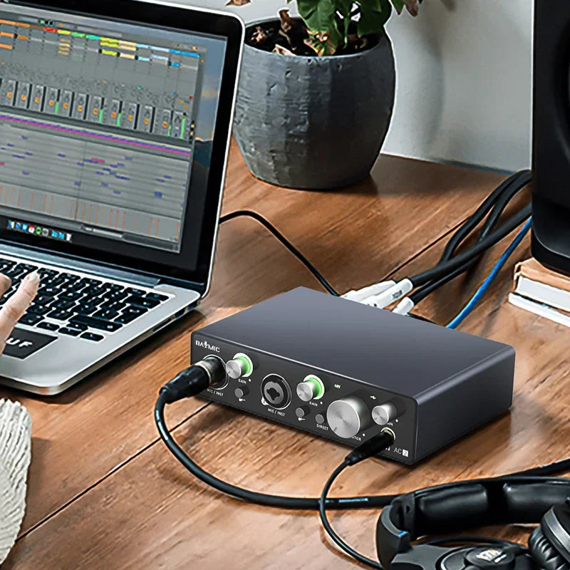 واجهة صوتية لتسجيل الاستوديو، USB، بطاقة صوت خارجية، تسجيل جيتار، 2 قناة واجهة صوتية аудиоинтерфейс