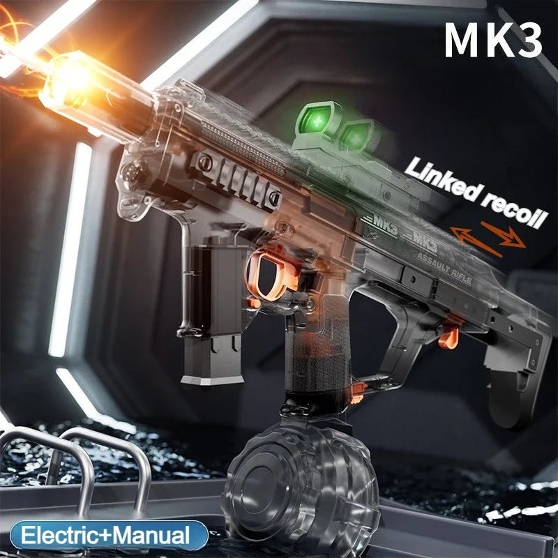 Summer Outdoor Adult Electric Shooting Water Gun Toy, Fully Automatic Large 1L Water Pistol MK3 Powerful Water Spray Boy Gifts