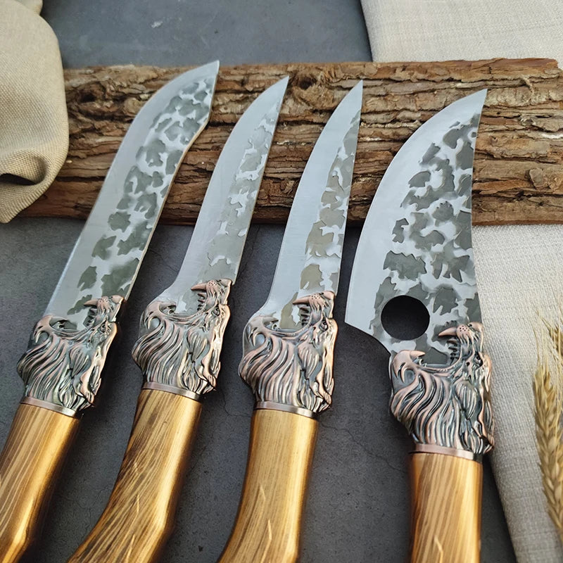 Stainless Steel Meat Cleaver Peeling Knife Handmade Forged Boning Knife Kitchen Tools Chef Knives Fish Knifes for Home